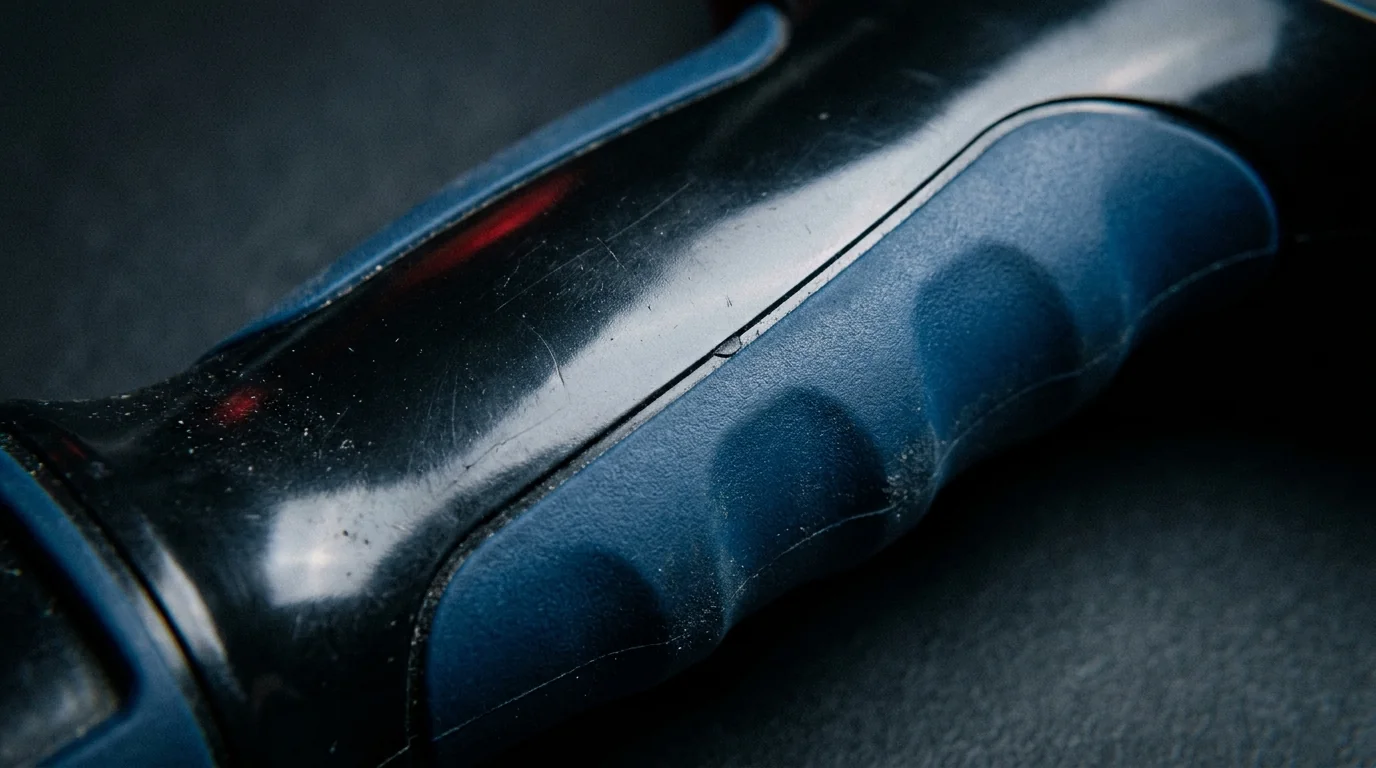 Impugnatura soft-touch ottenuta con sovrastampaggio di un elastomero su una plastica rigida